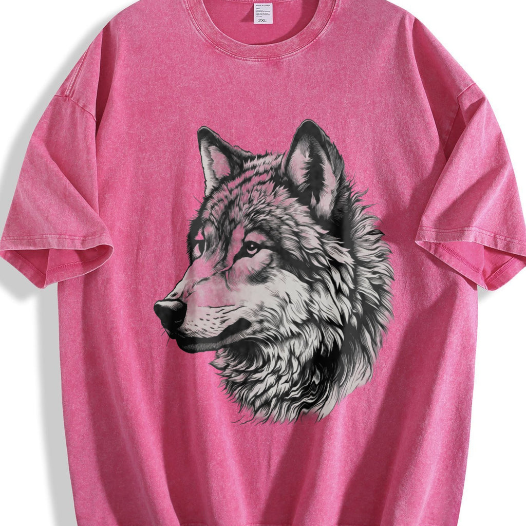 Wolf Face Hand Drawing 90s Vintage Washed T-Shirt product image 7