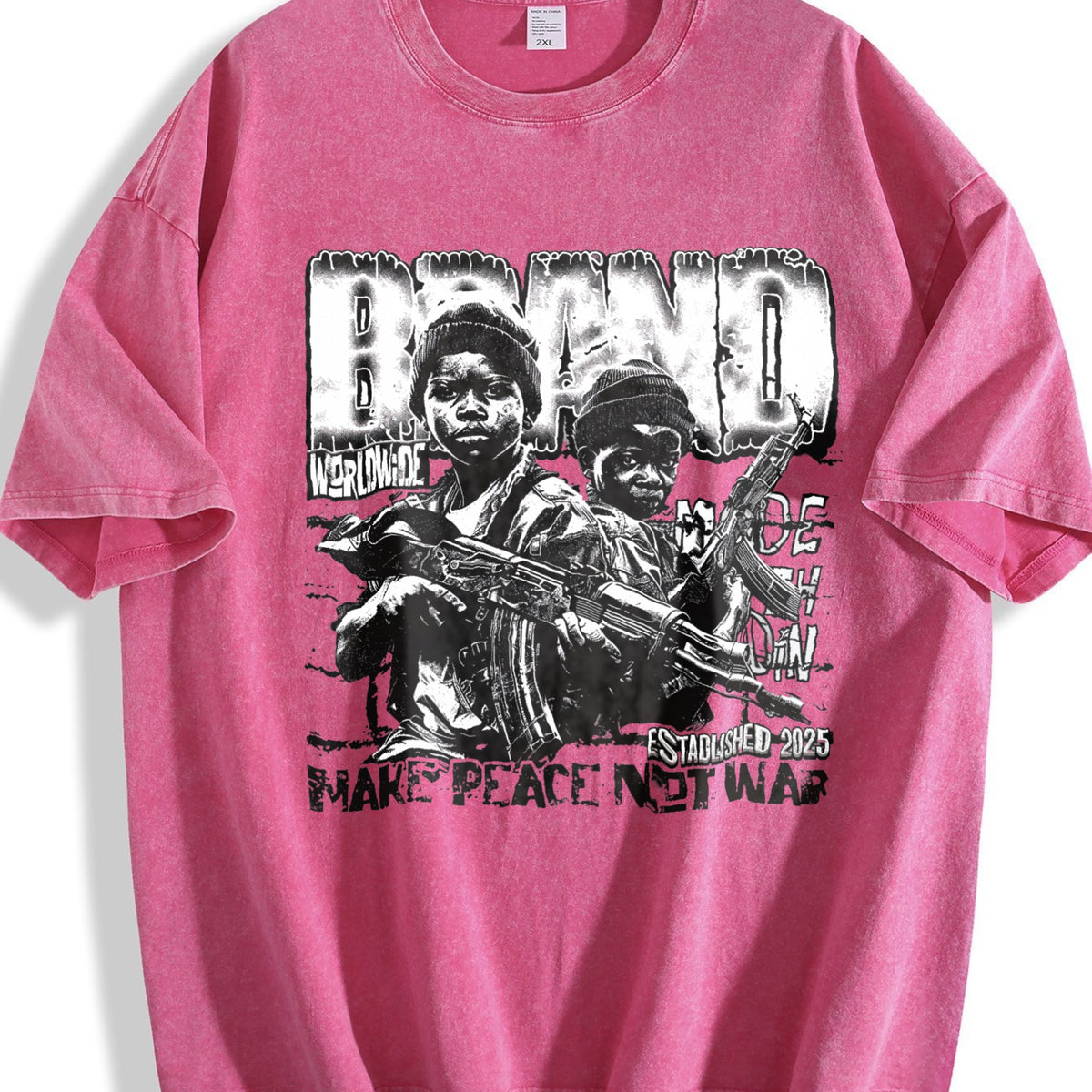 Make Peace Not War Soldier Art Vintage Washed T-Shirt product image 7