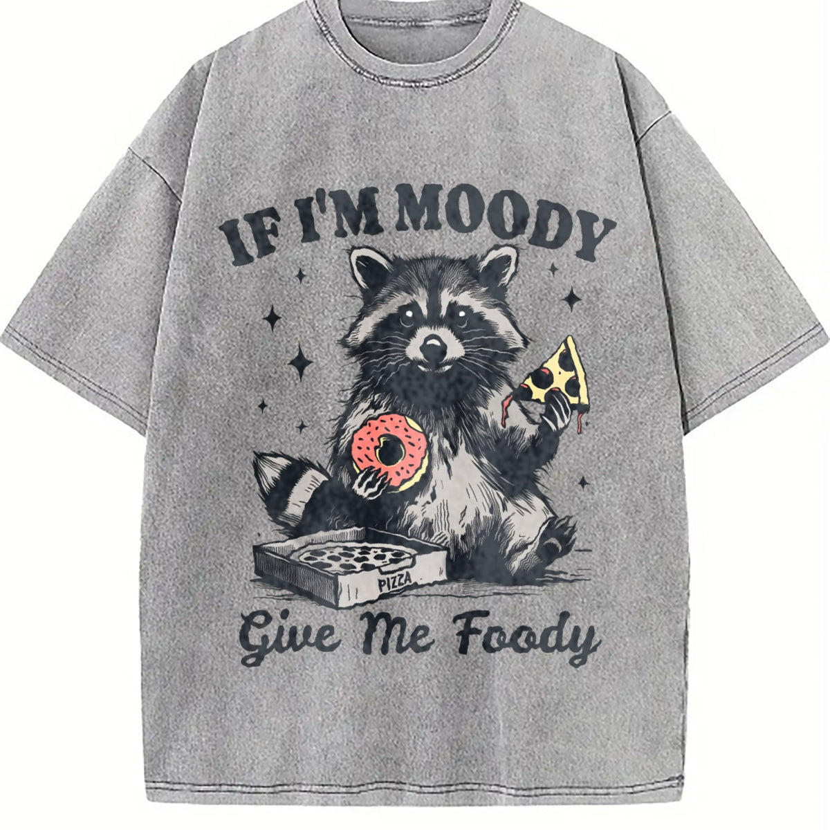 Raccoon If I'm Moody Give Me Foody Vintage Washed T-Shirt product image 5