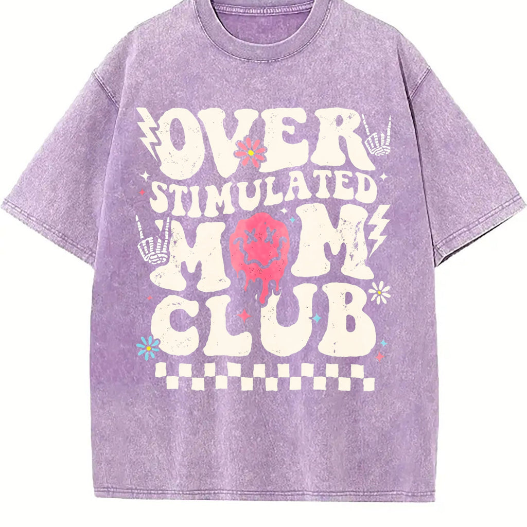 Overstimulated Mom Club Vintage Washed T-Shirt product image 6