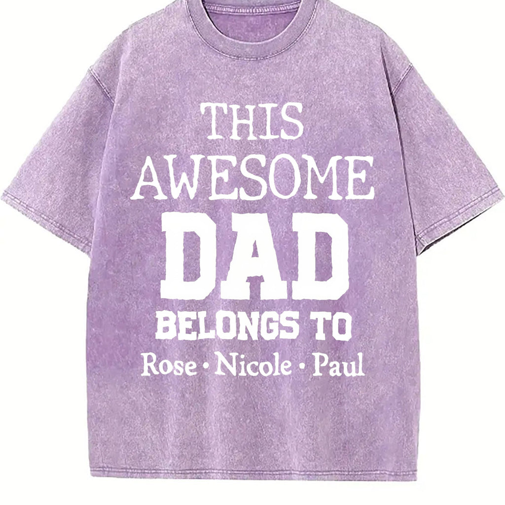 This Awesome Dad Belongs To Vintage Washed T-Shirt product image 6