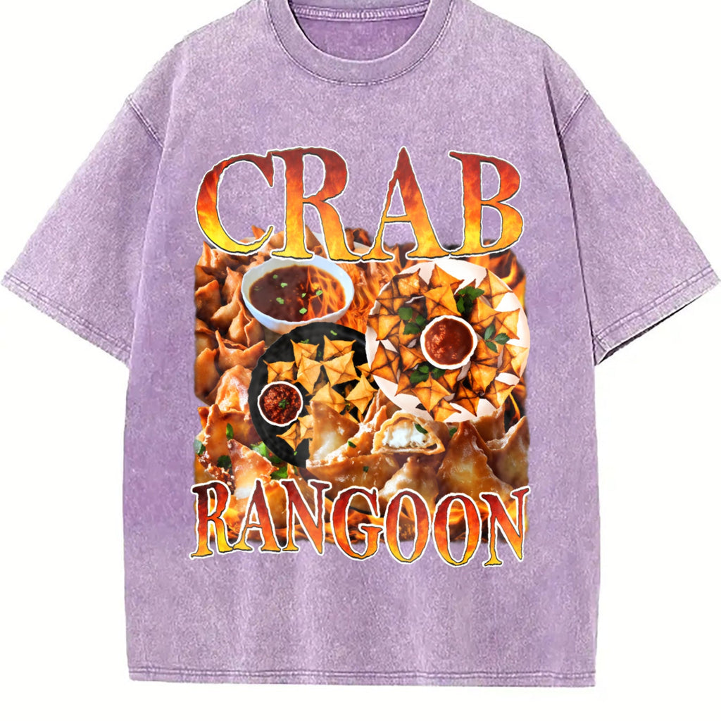 Crab Rangoon Food Vintage Washed T-Shirt product image 6