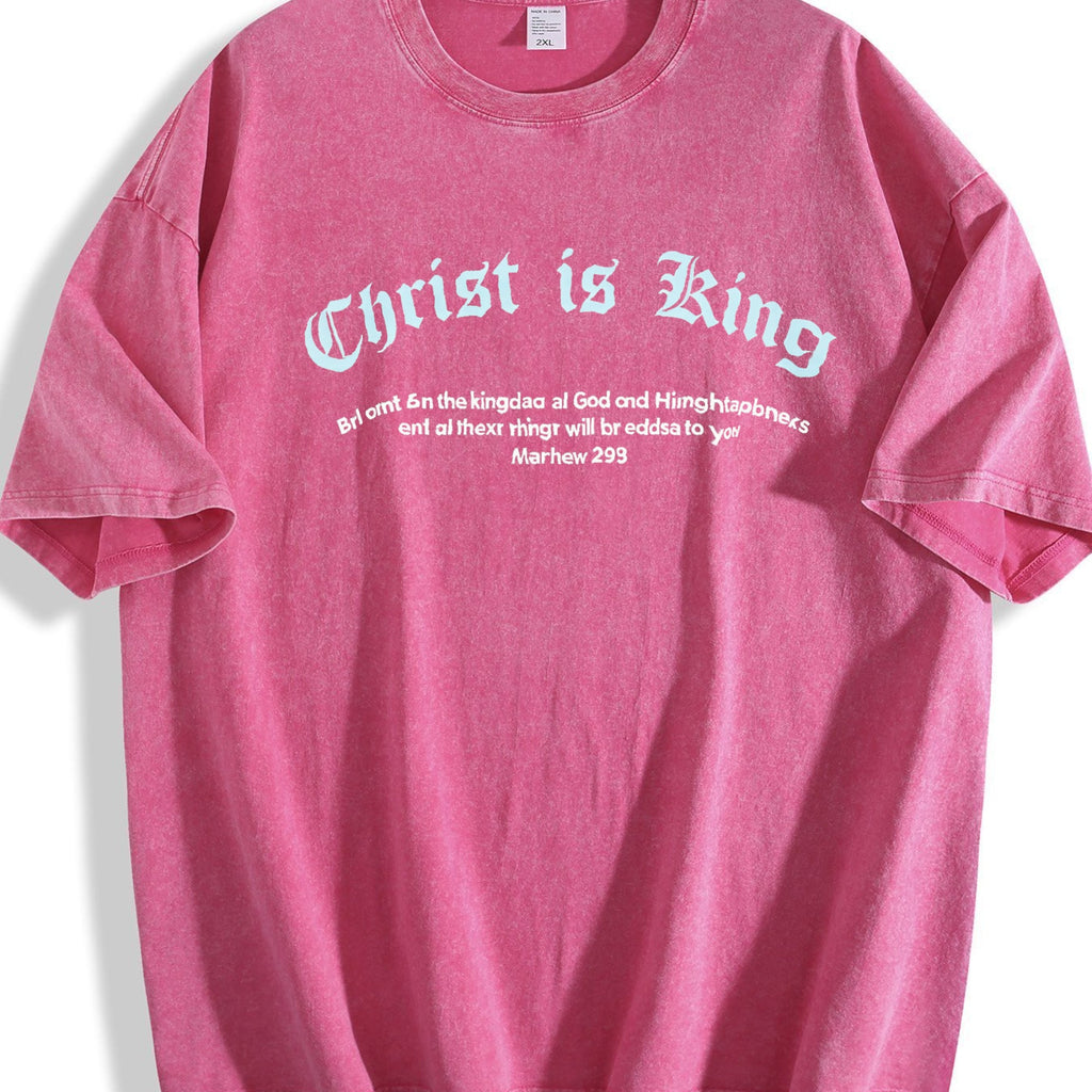Christ Is King Letter Vintage Washed T-Shirt product image 7