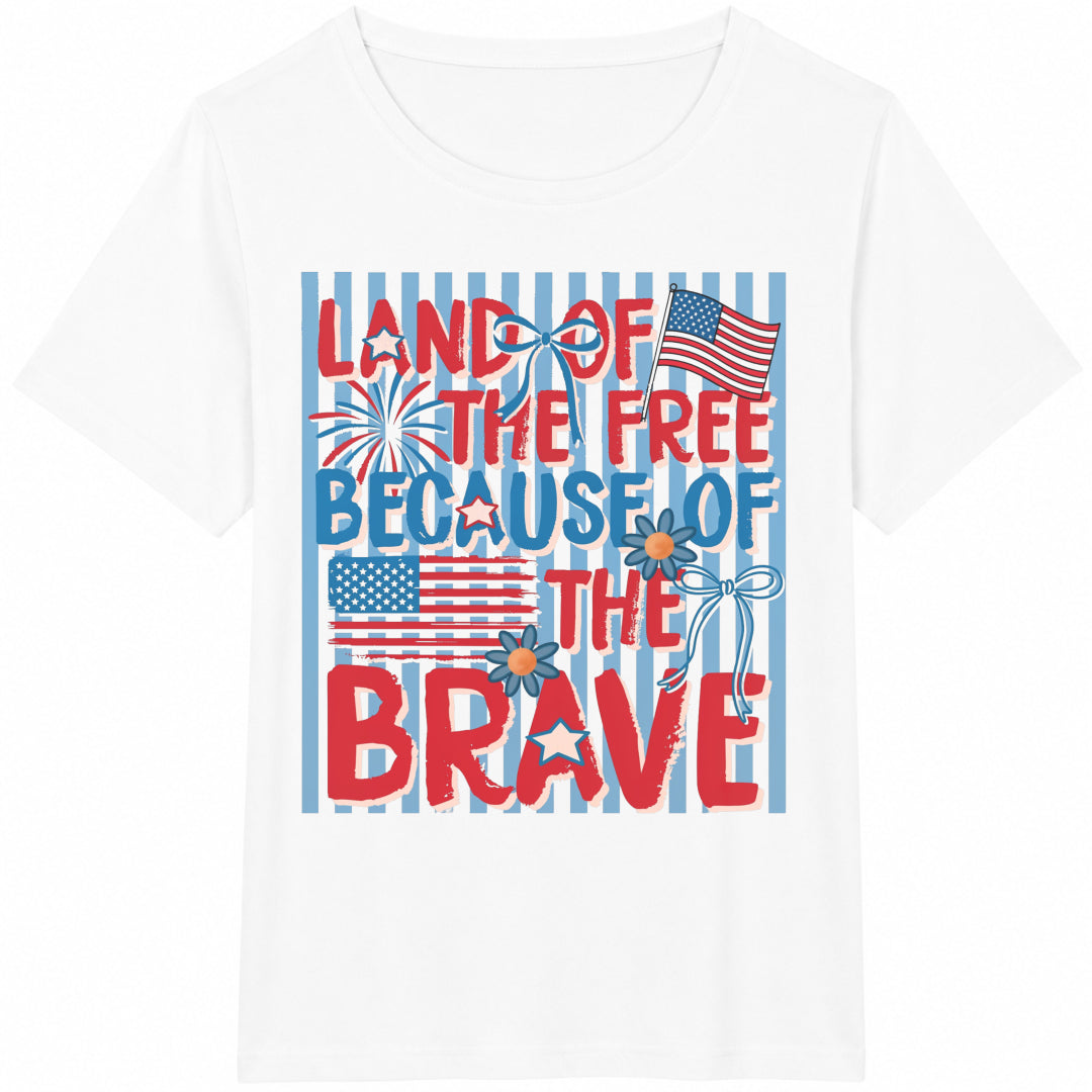 Land Of The Free Because Of Brave Cotton T-Shirt product image 2