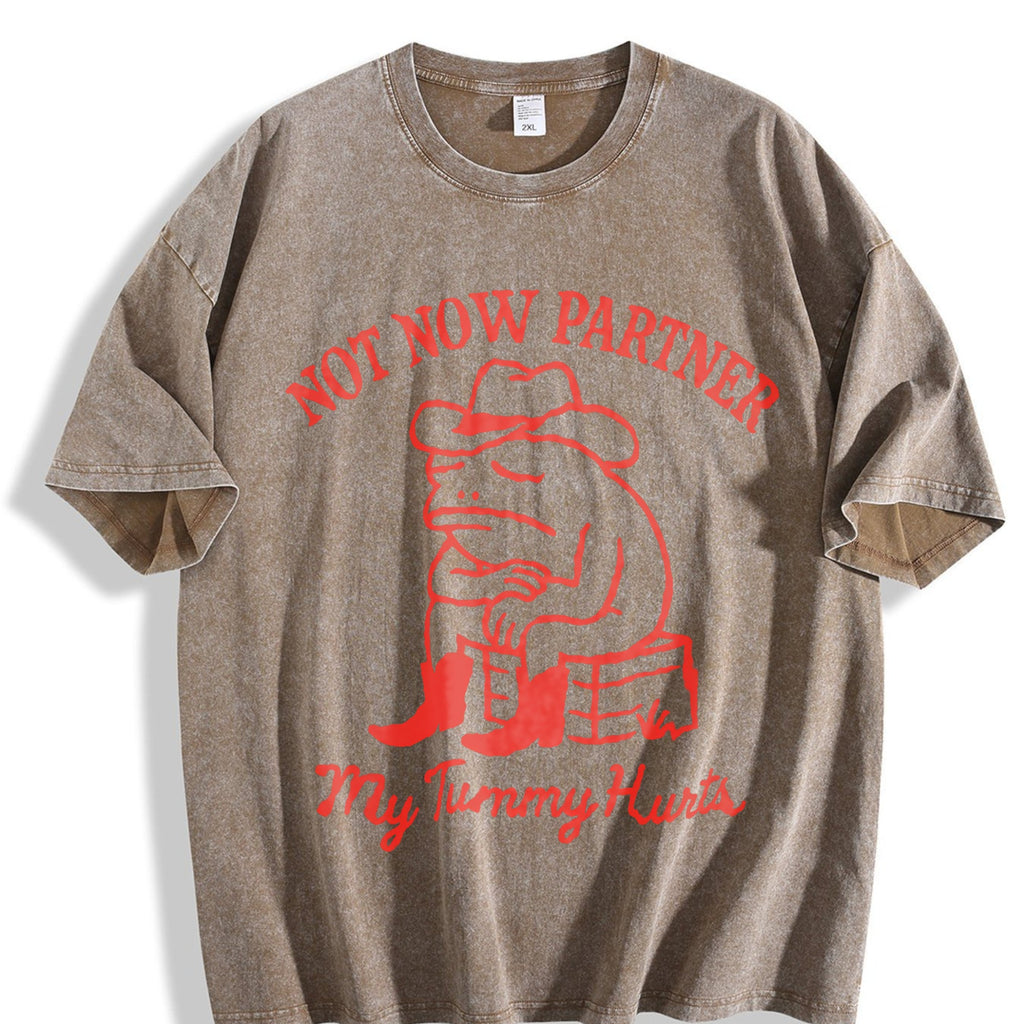 Not Now Partner My Tummy Hurts Vintage Washed T-Shirt product image 3