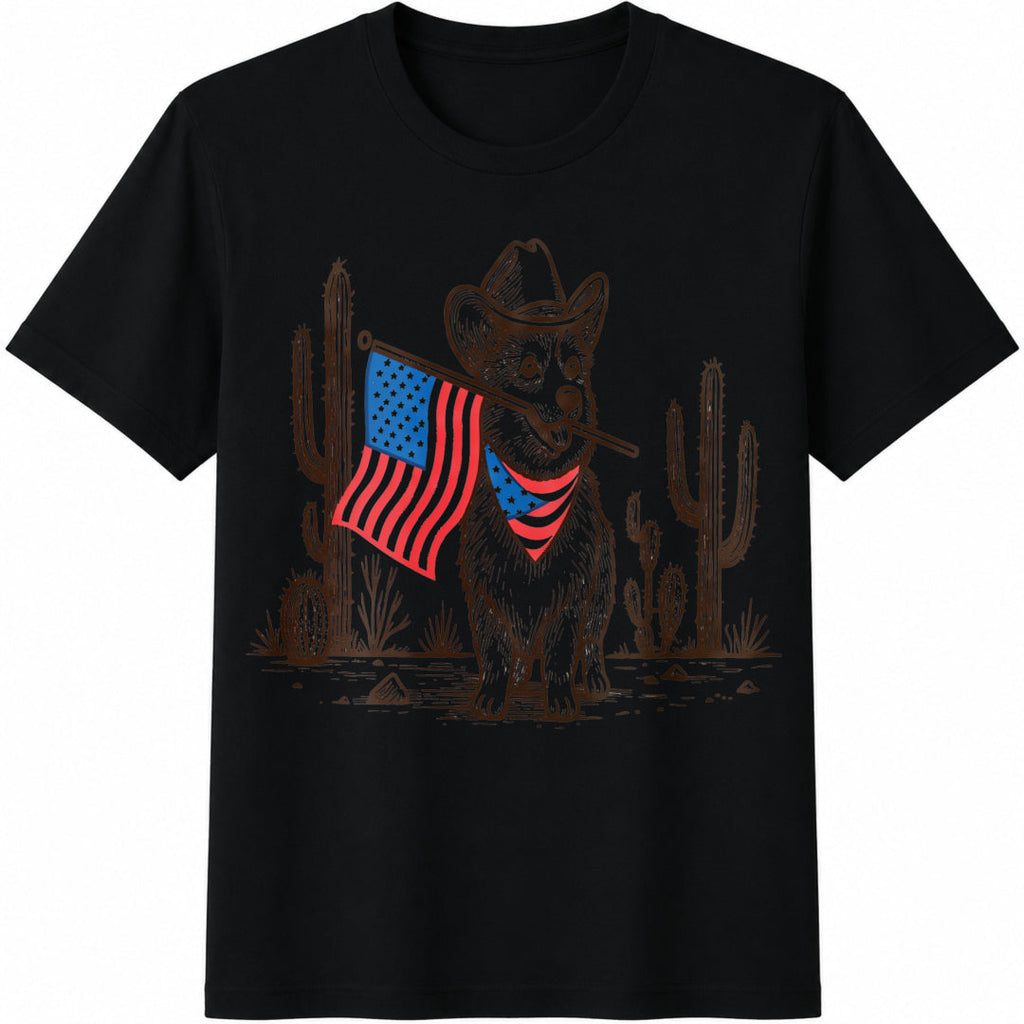 Corgi 4th Of July Cotton T-Shirt product image 1