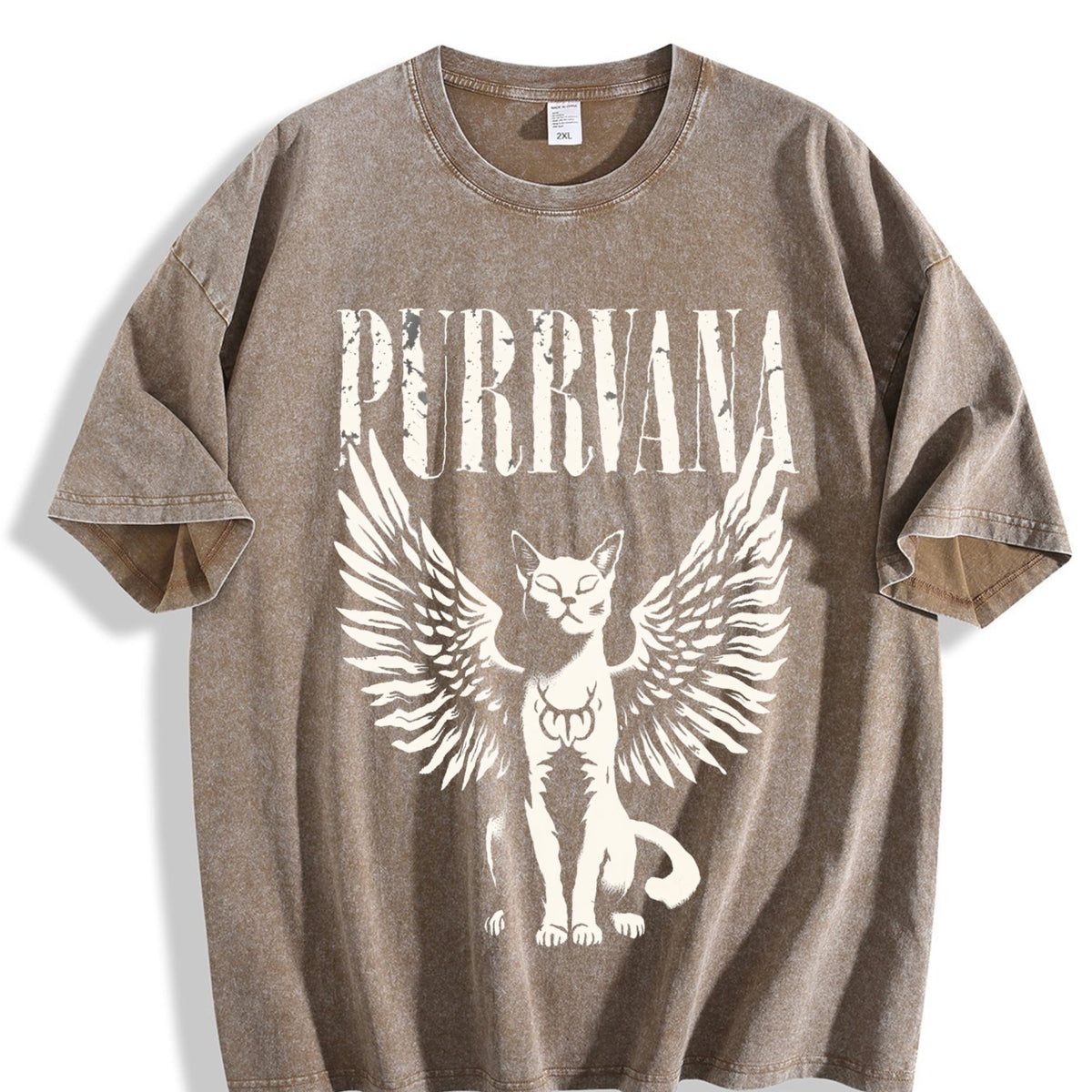 Purrvana Cat With Wings Vintage Washed T-Shirt product image 3
