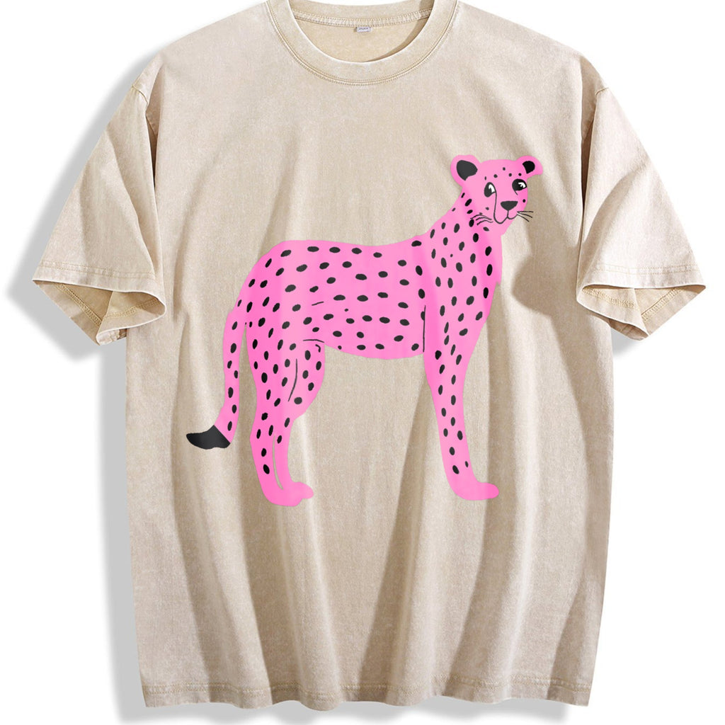 Pink Cheetah Vintage Washed T-Shirt product image 1