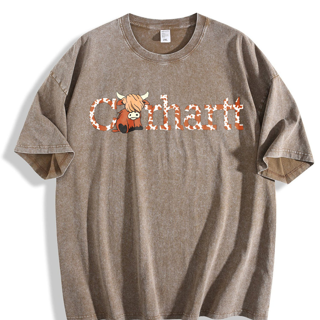 Highland Cow - Cute Western Wind - Farm Vintage Washed product image 3