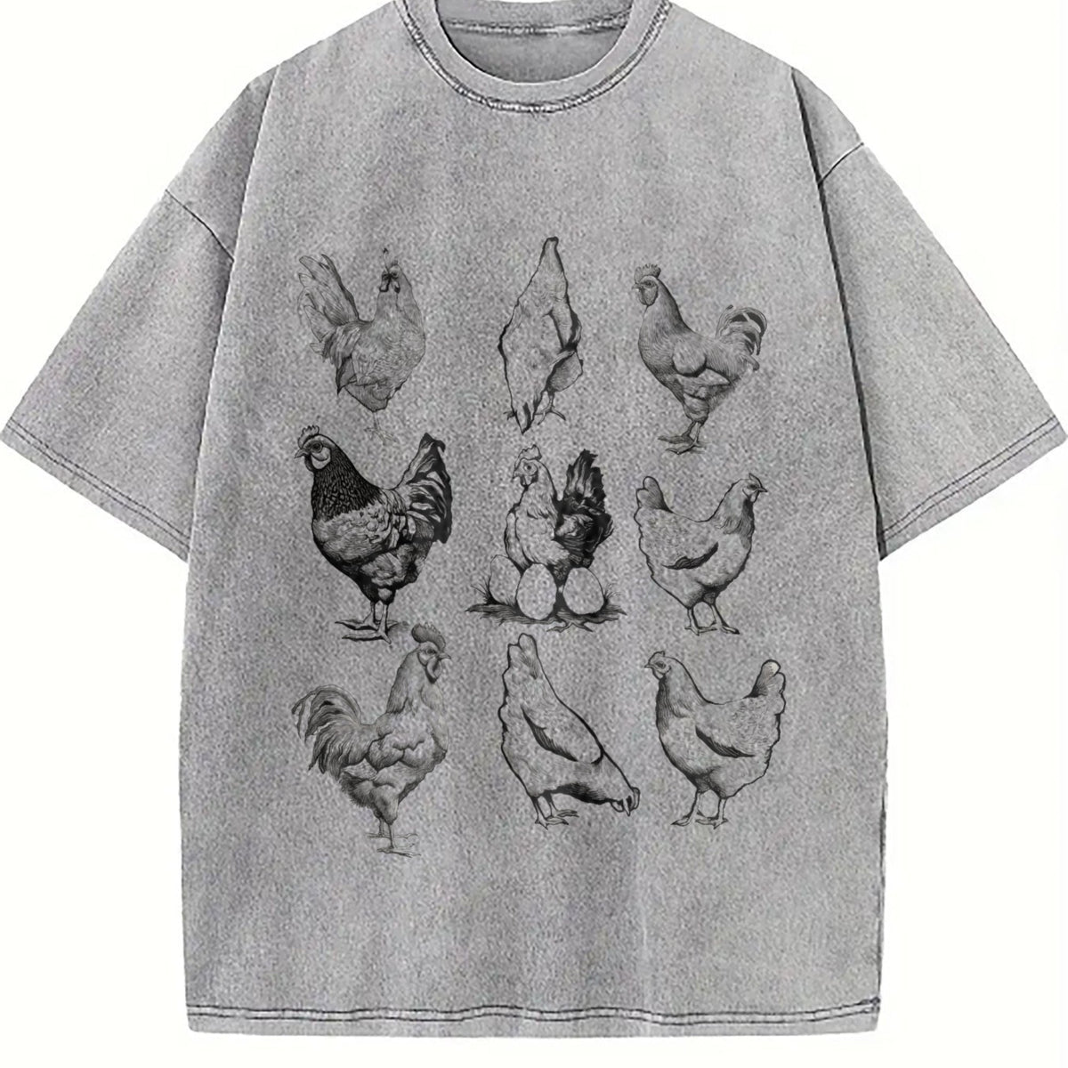 Chickens 1990s Vintage Washed T-Shirt product image 5