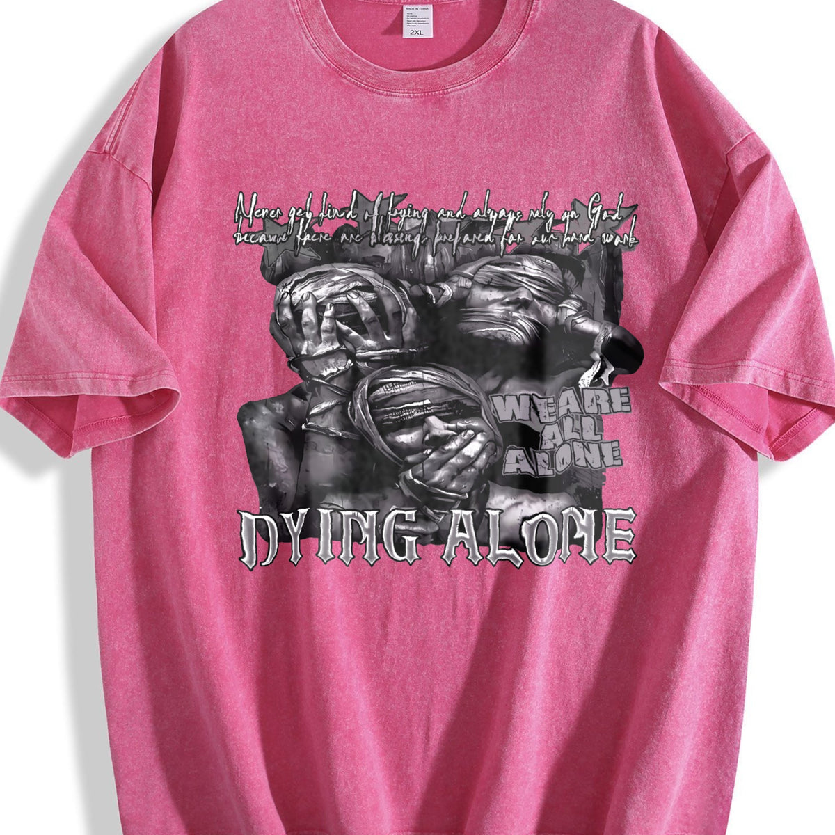 Dying Alone Quote Vintage Washed T-Shirt product image 7