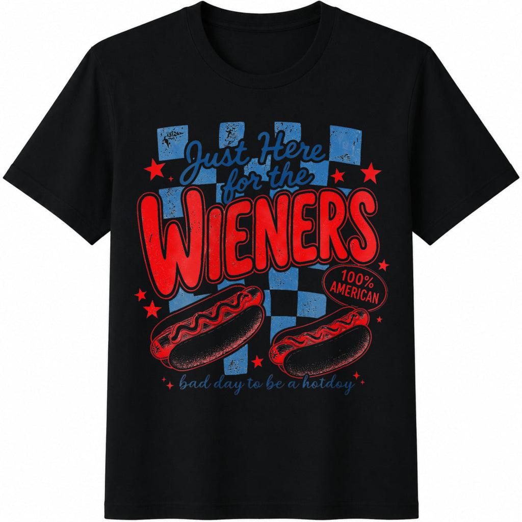 Just Here For The Wieners Cotton T-Shirt product image 1
