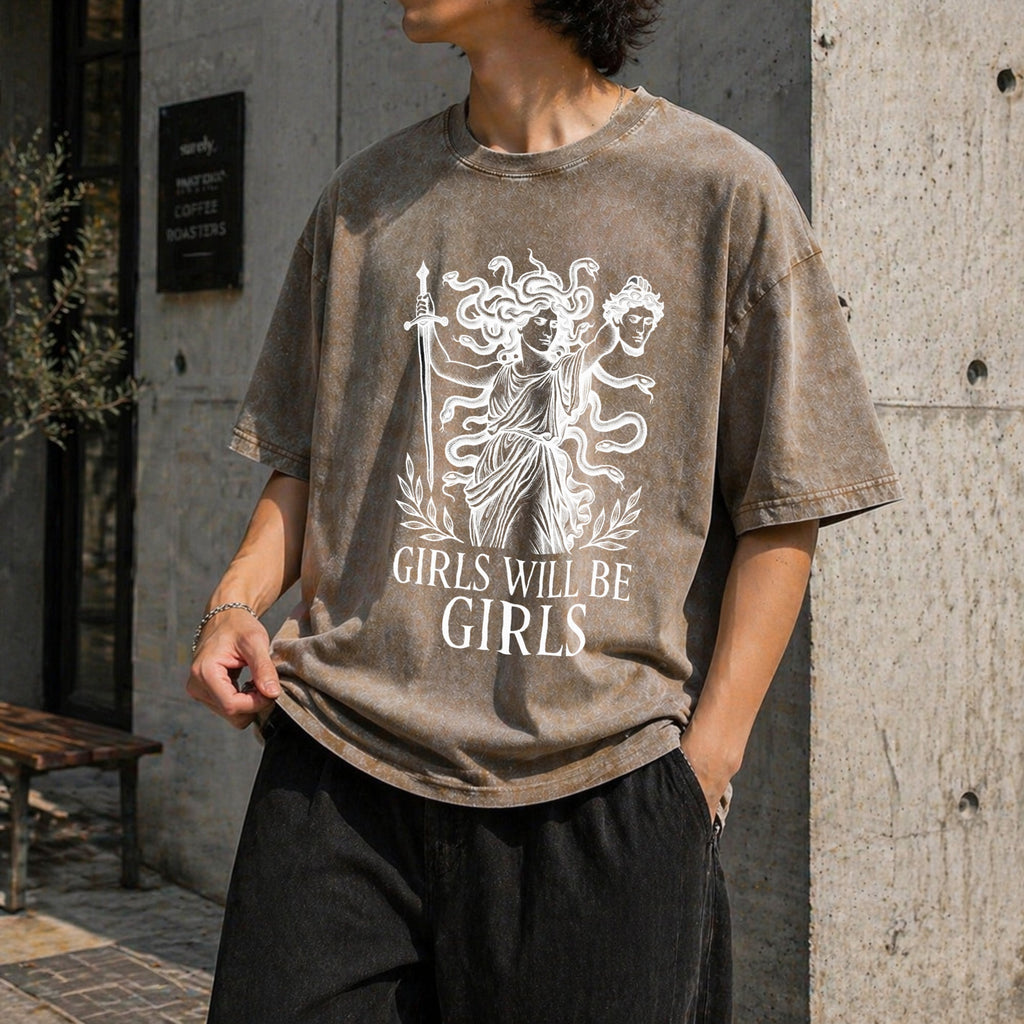 Medusa : Feminist Greek Mythology Vintage Washed T-Shirt product image 3