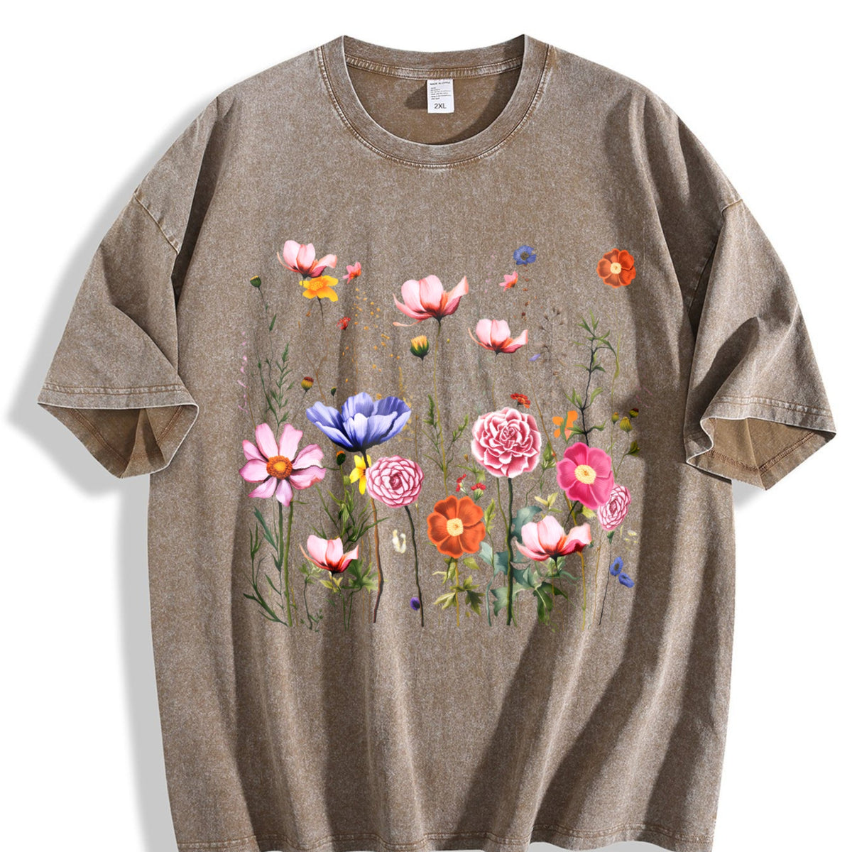 Subtle Floral Anti Trump Vintage Washed T-Shirt product image 3