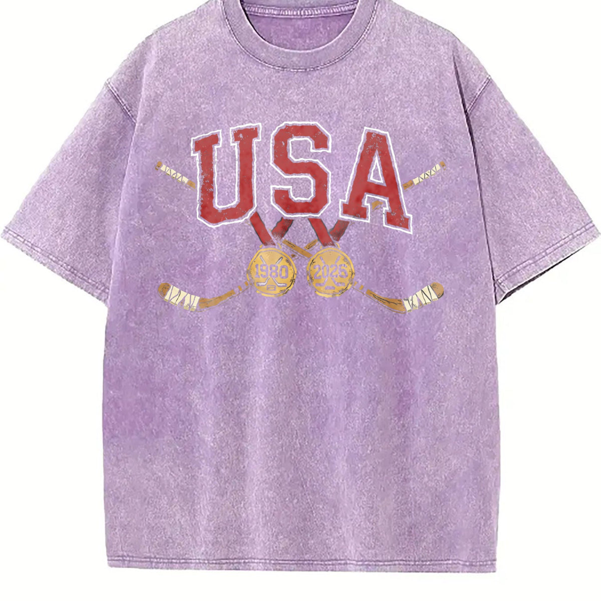 USA Crossed Hockey Sticks Vintage Washed T-Shirt product image 6