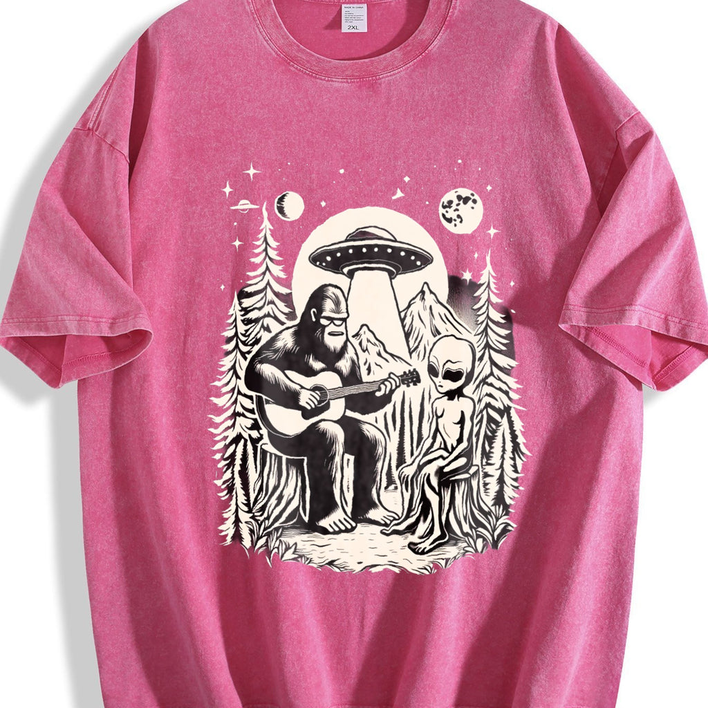 Bigfoot Playing Guitar With Alien And UFO 90s Vintage product image 7