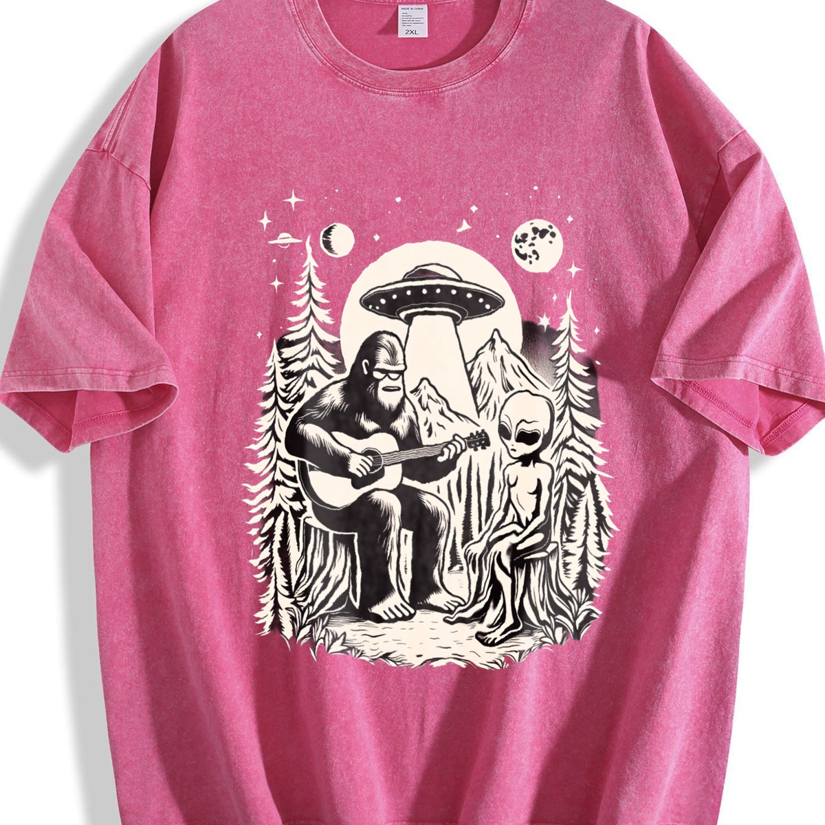 Bigfoot Playing Guitar With Alien And UFO 90s Vintage product image 7