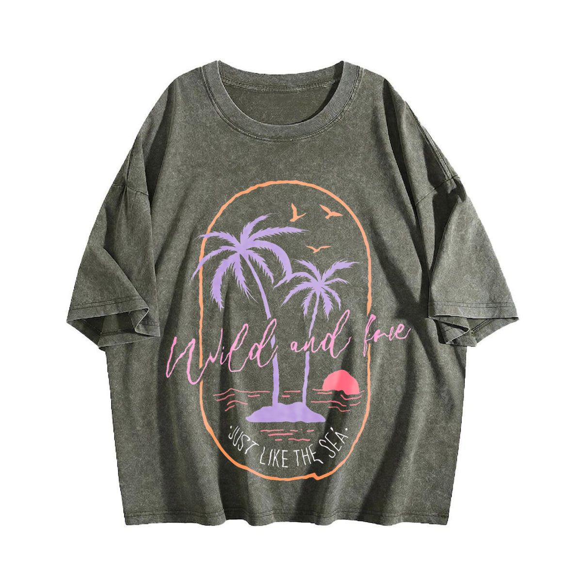 Surf Tropical Beach Sunset Palm Tree And Vintage Washed product image 4