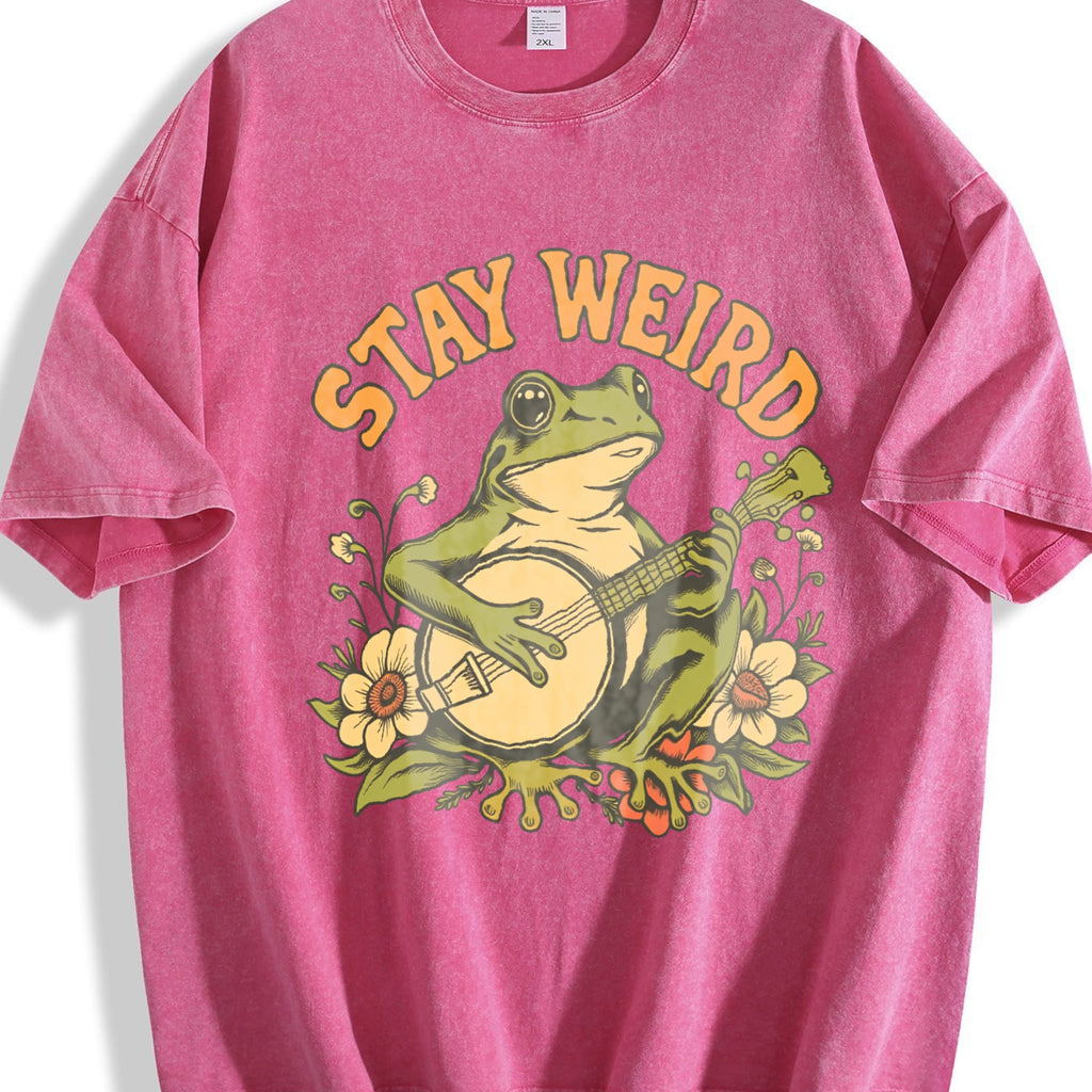 Stay Weird Frog Vintage Washed T-Shirt product image 7