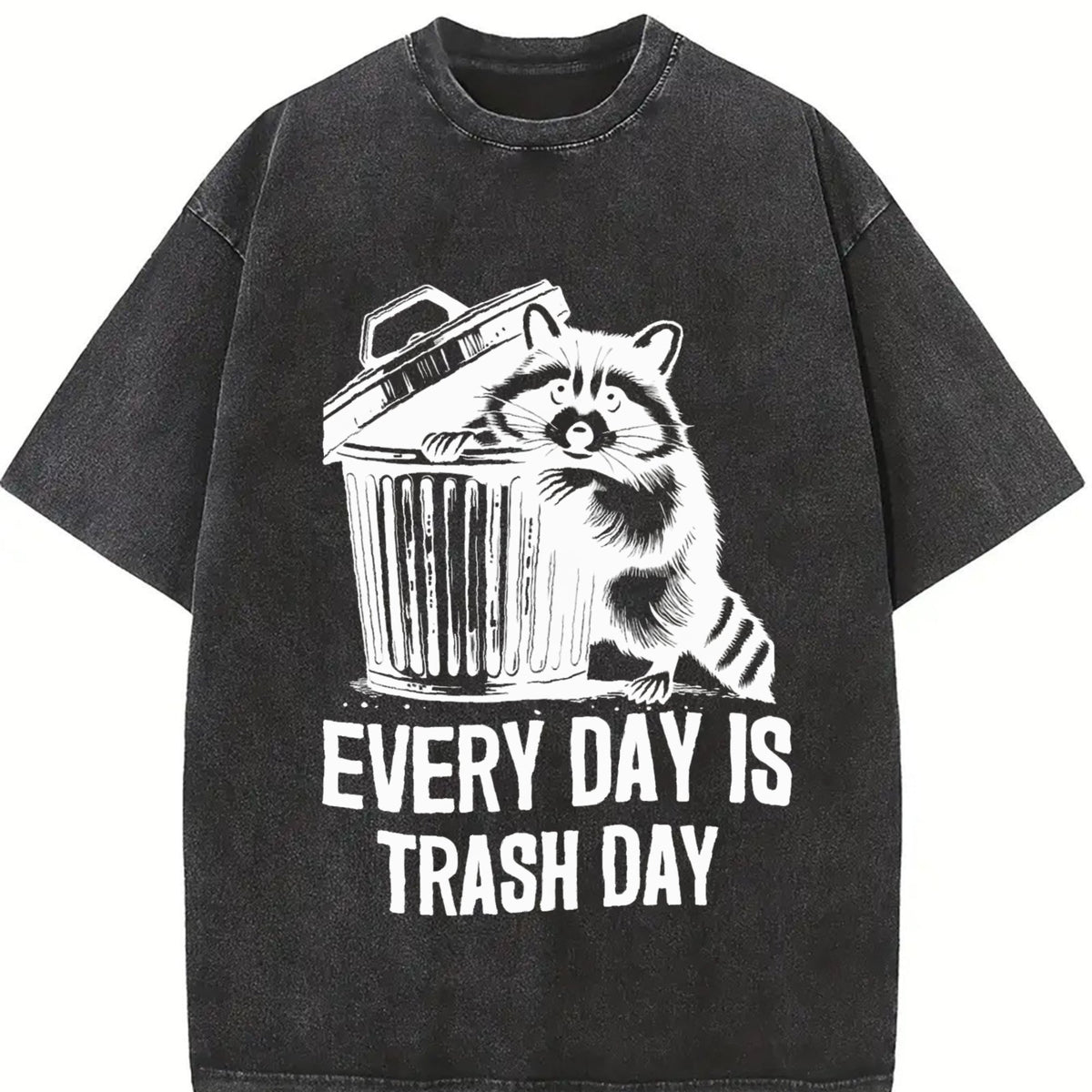 Funny Raccoon Every Day Is Trash 90's Vintage Washed T-Shirt product image 2
