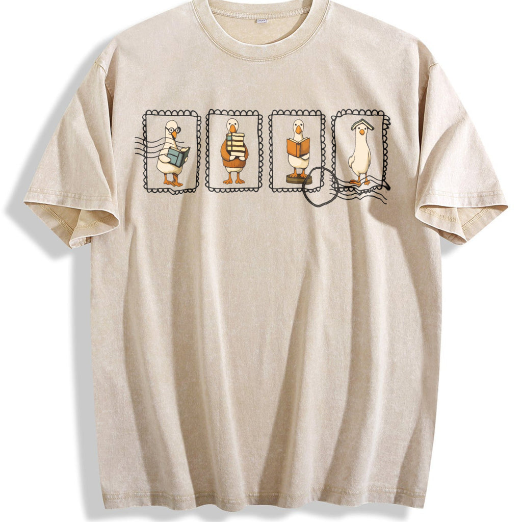 Quirky Goose Postage Stamps Vintage Washed T-Shirt product image 1