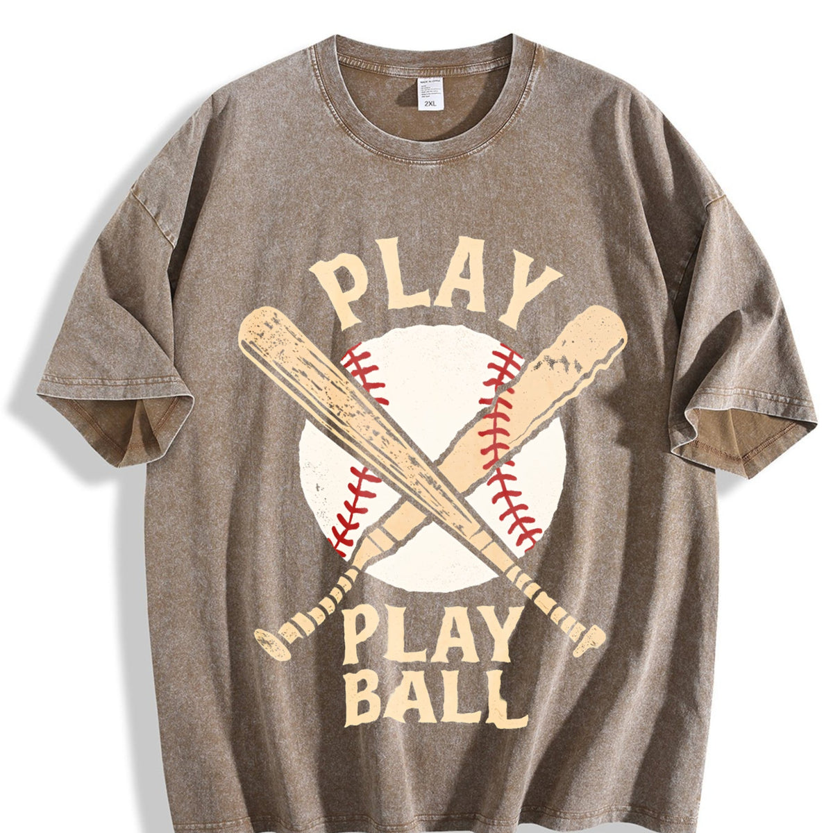 Play Ball Baseball Bats Vintage Washed T-Shirt product image 3
