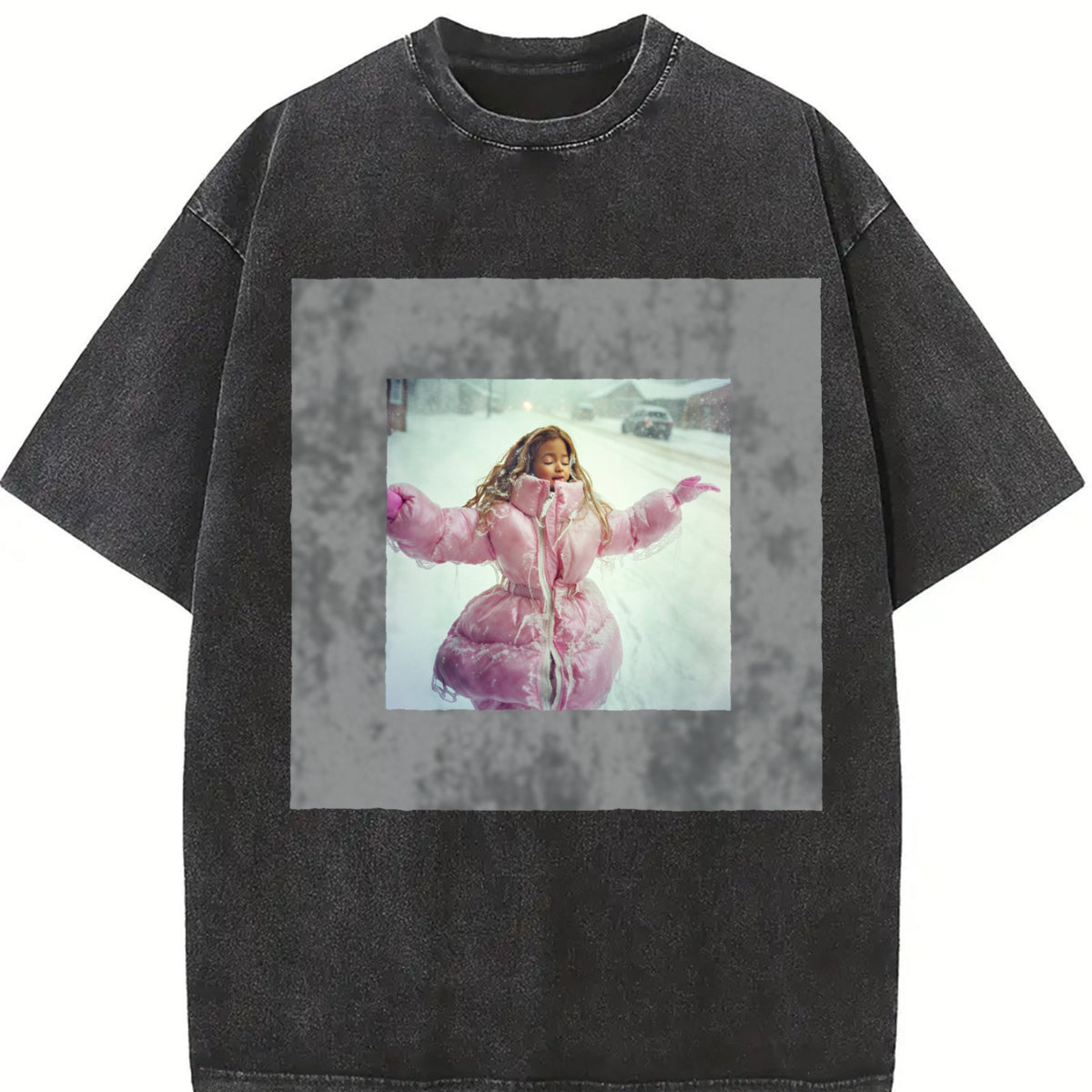 Doll in a Pink Winter Coat Vintage Washed T-Shirt product image 2