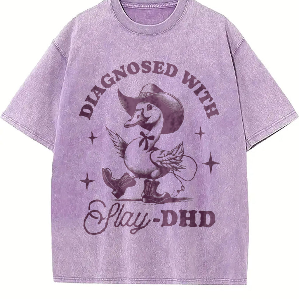 Goose Diagnosed With Slay-dhd Vintage Washed T-Shirt product image 6