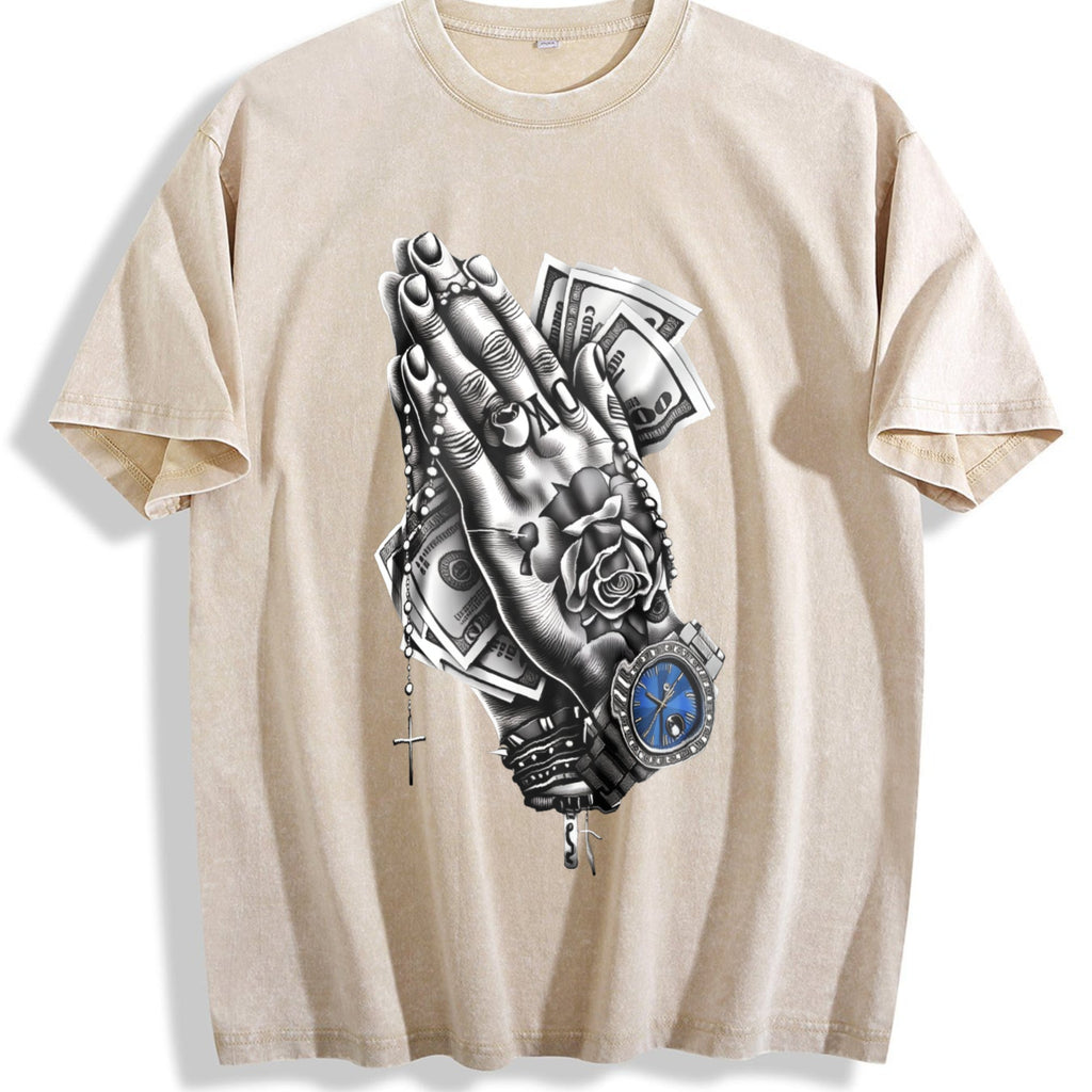 Charcoal Gray Dollar Bill Vintage Washed T-Shirt product image 1