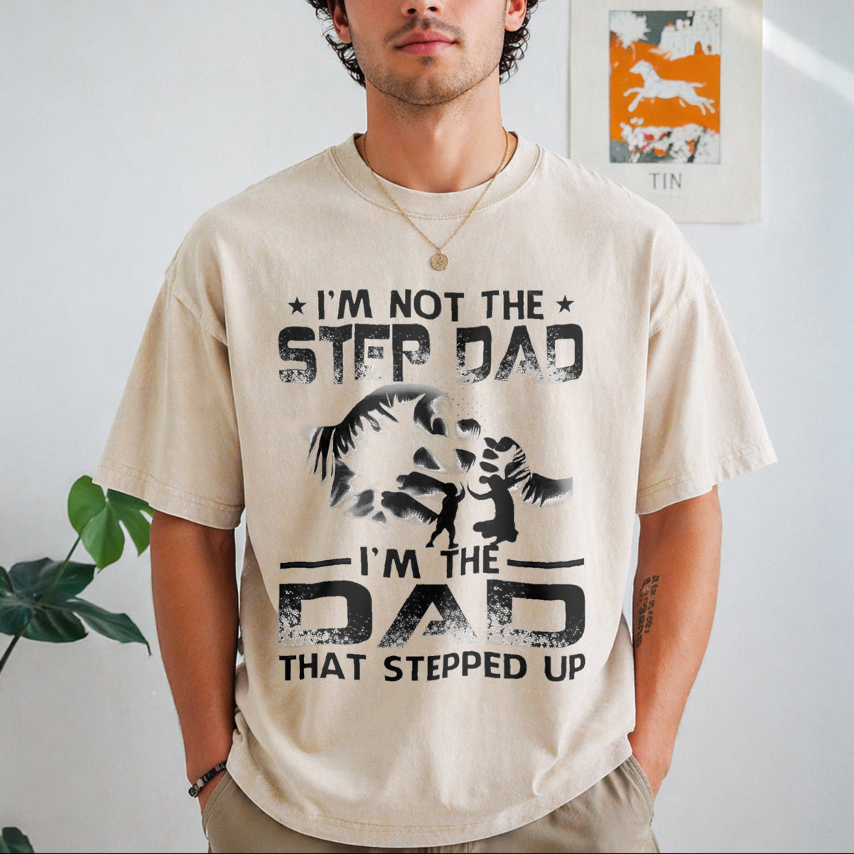 I'm Not The Stepdad Vintage Washed T-Shirt product image 8