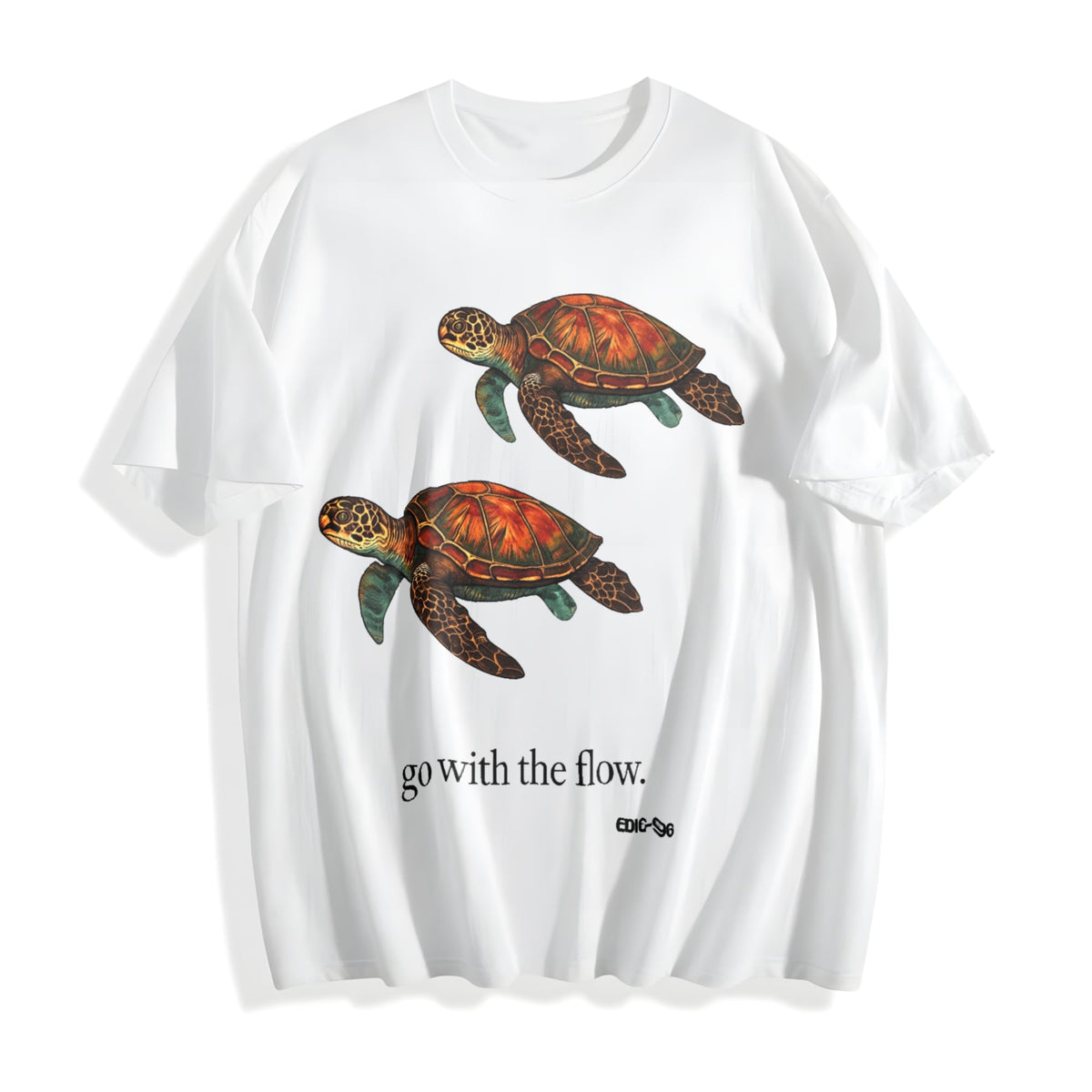 Go With The Flow Turtle Cotton T-Shirt product image 2
