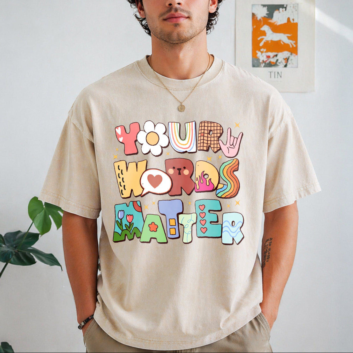 Your Words Matter Vintage Washed T-Shirt product image 8
