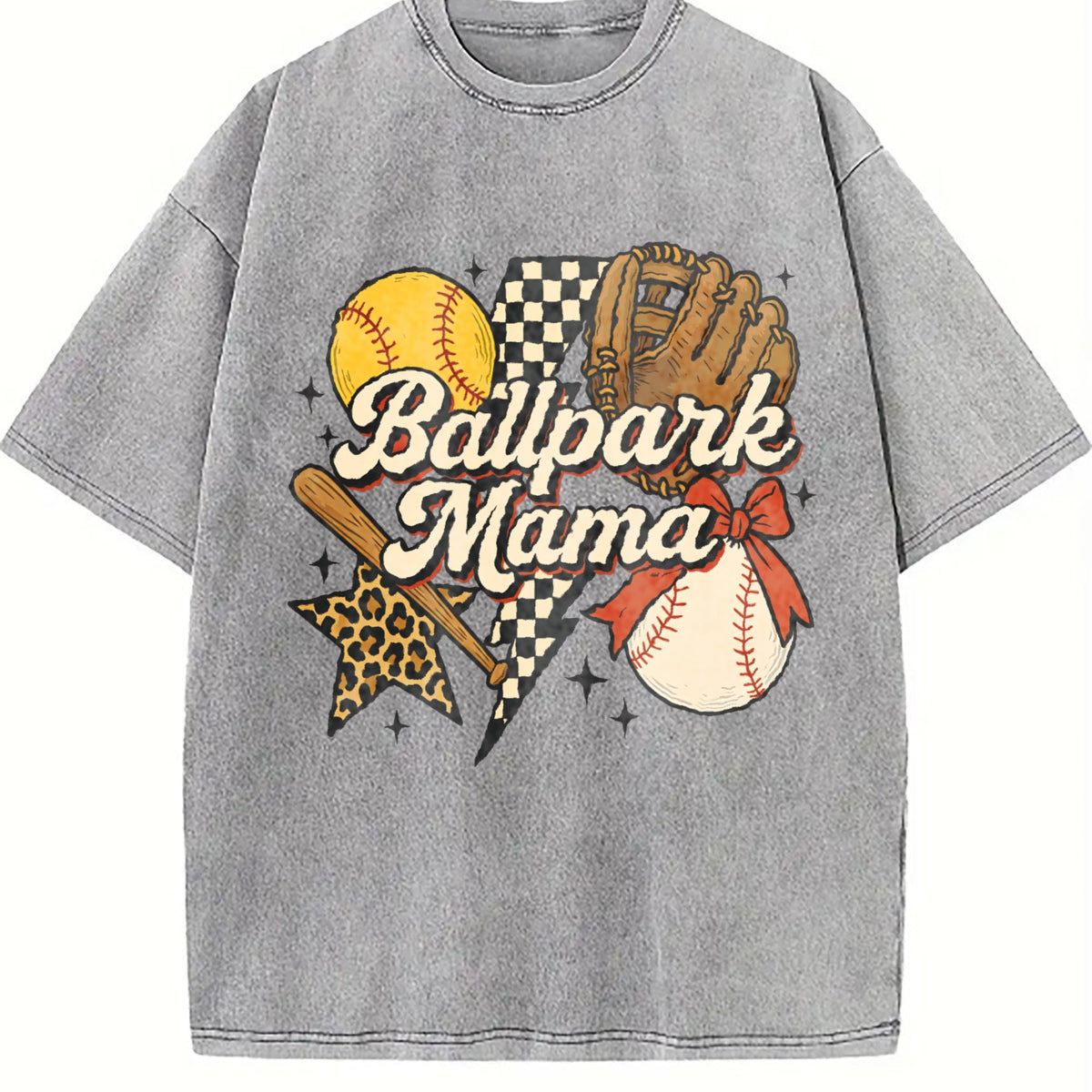 Ballpark Mama Baseball and Softball Vintage Washed T-Shirt product image 5