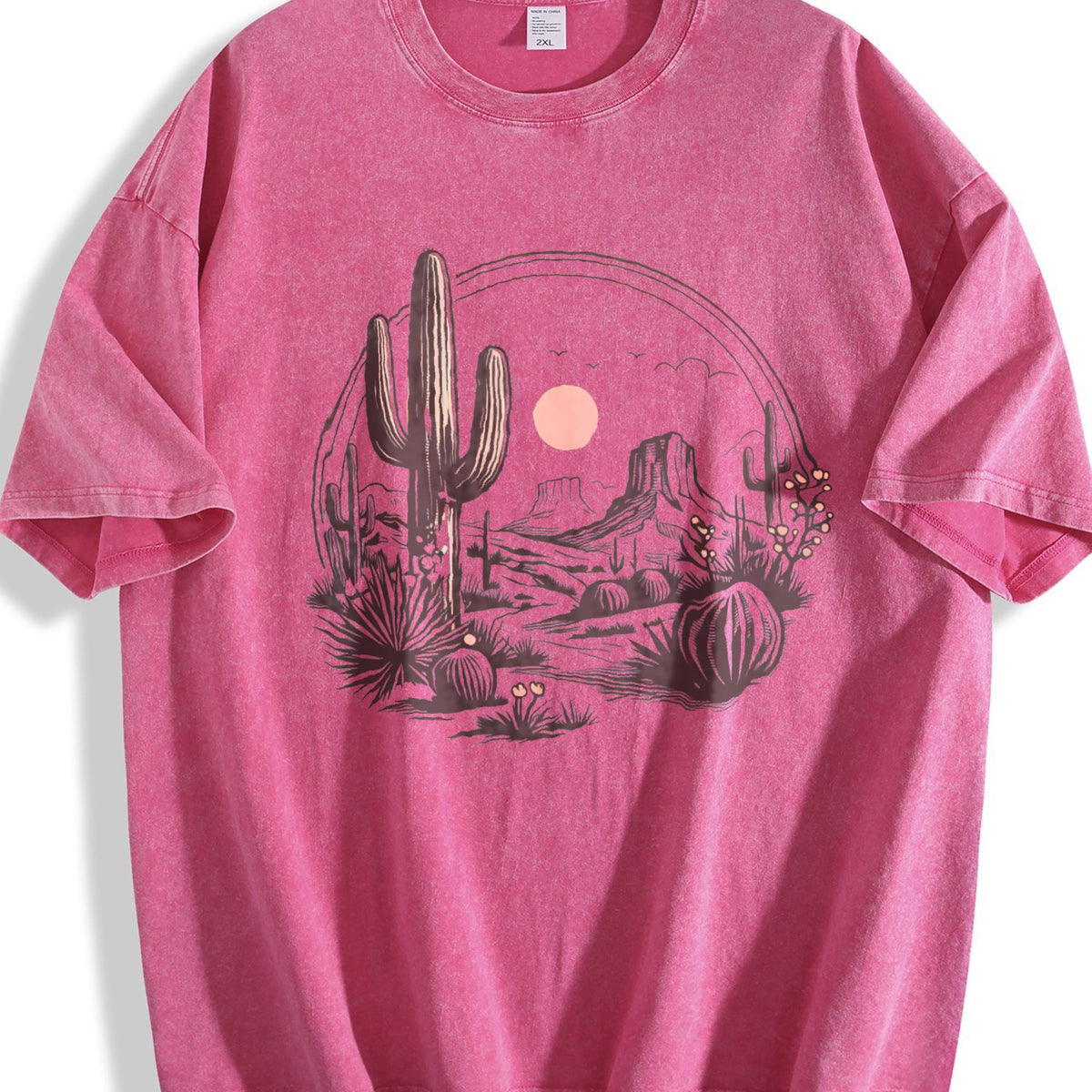 Desert Landscape Cactus Vintage Washed T-Shirt product image 7