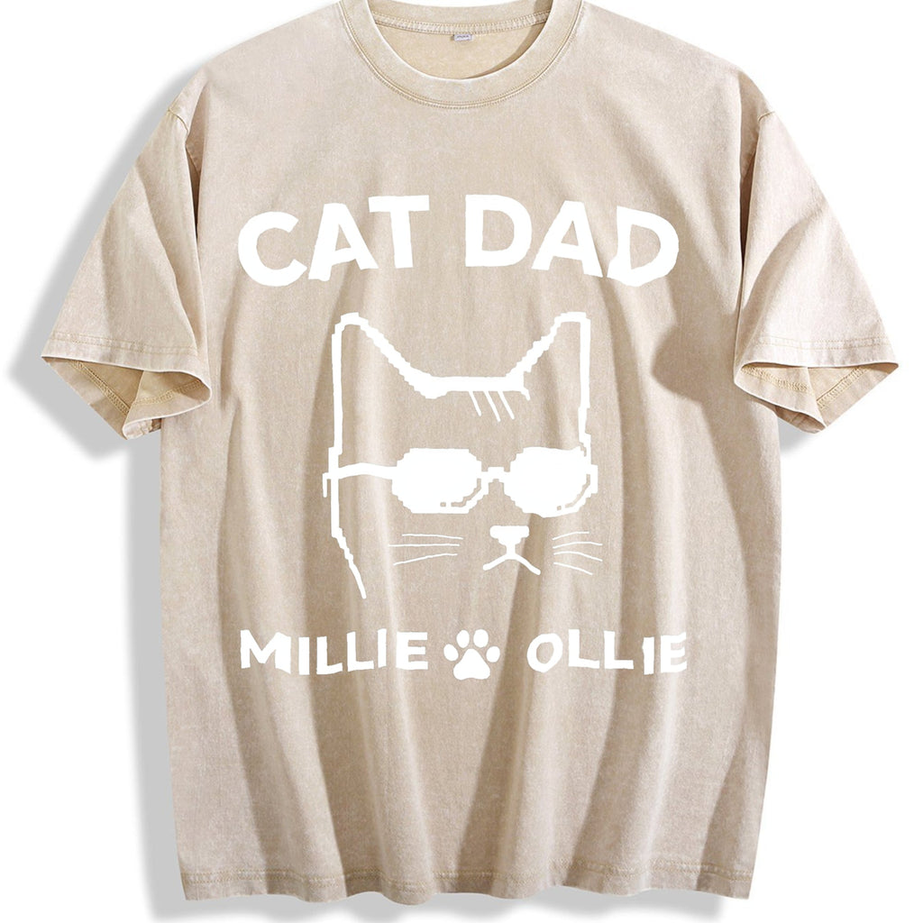 Cat Dad Vintage Washed T-Shirt product image 1