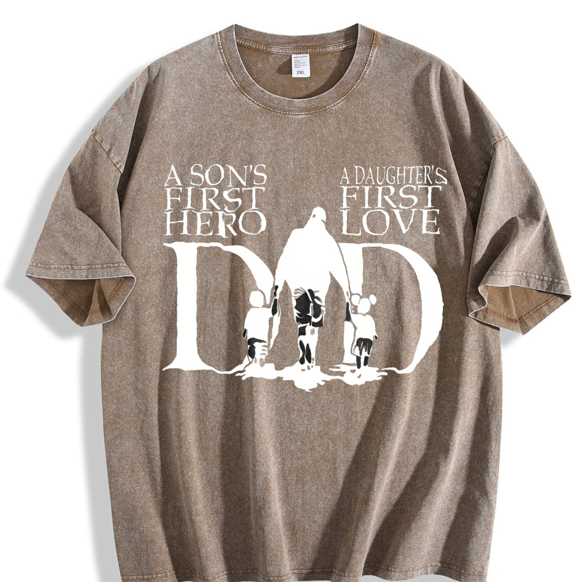 Dad A Son's First Hero A Daughter's Love Vintage Washed product image 3