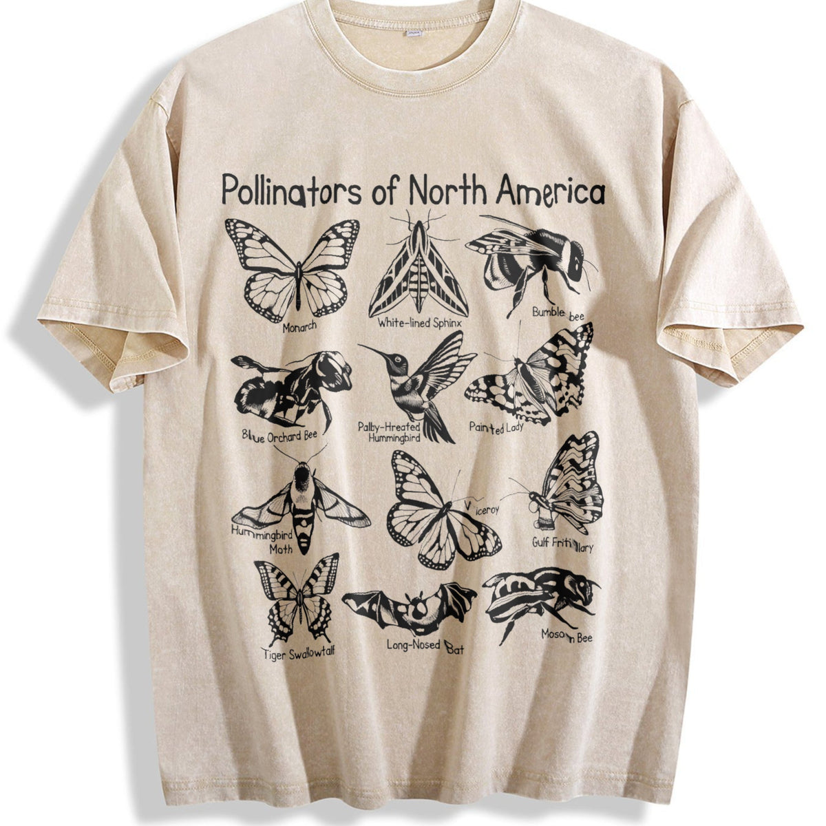 Pollinators Of North America Vintage Washed T-Shirt product image 1