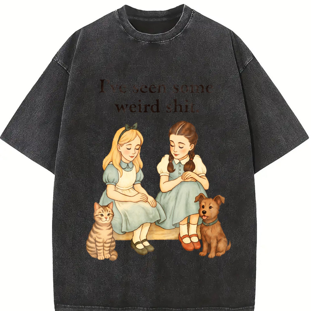 Funny Cat Dog Vintage Washed T-Shirt product image 2
