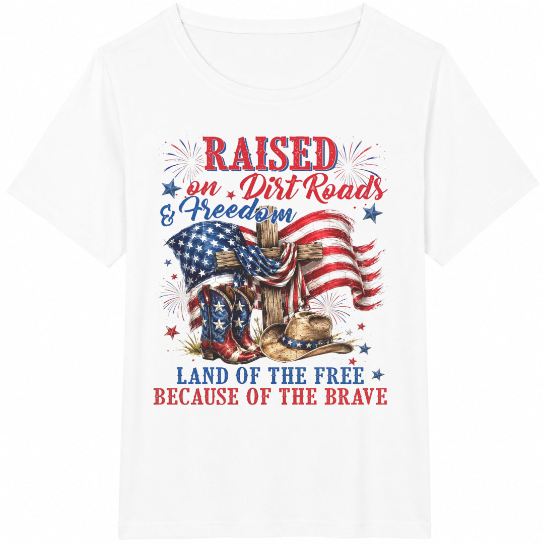 Raised On Dirt Road And Freedom Cotton T-Shirt product image 2