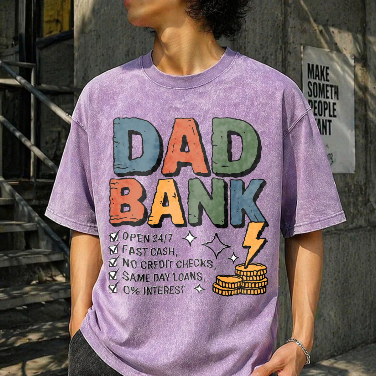 Funny Dad Vintage Washed T-Shirt product image 6