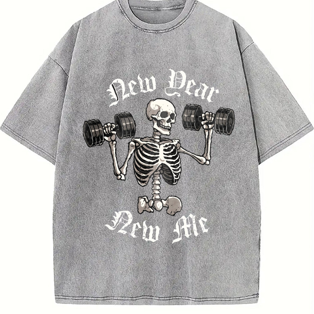 Skull Dumbbell Vintage Washed T-Shirt product image 5