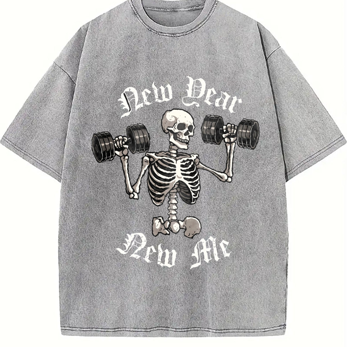 Skull Dumbbell Vintage Washed T-Shirt product image 5