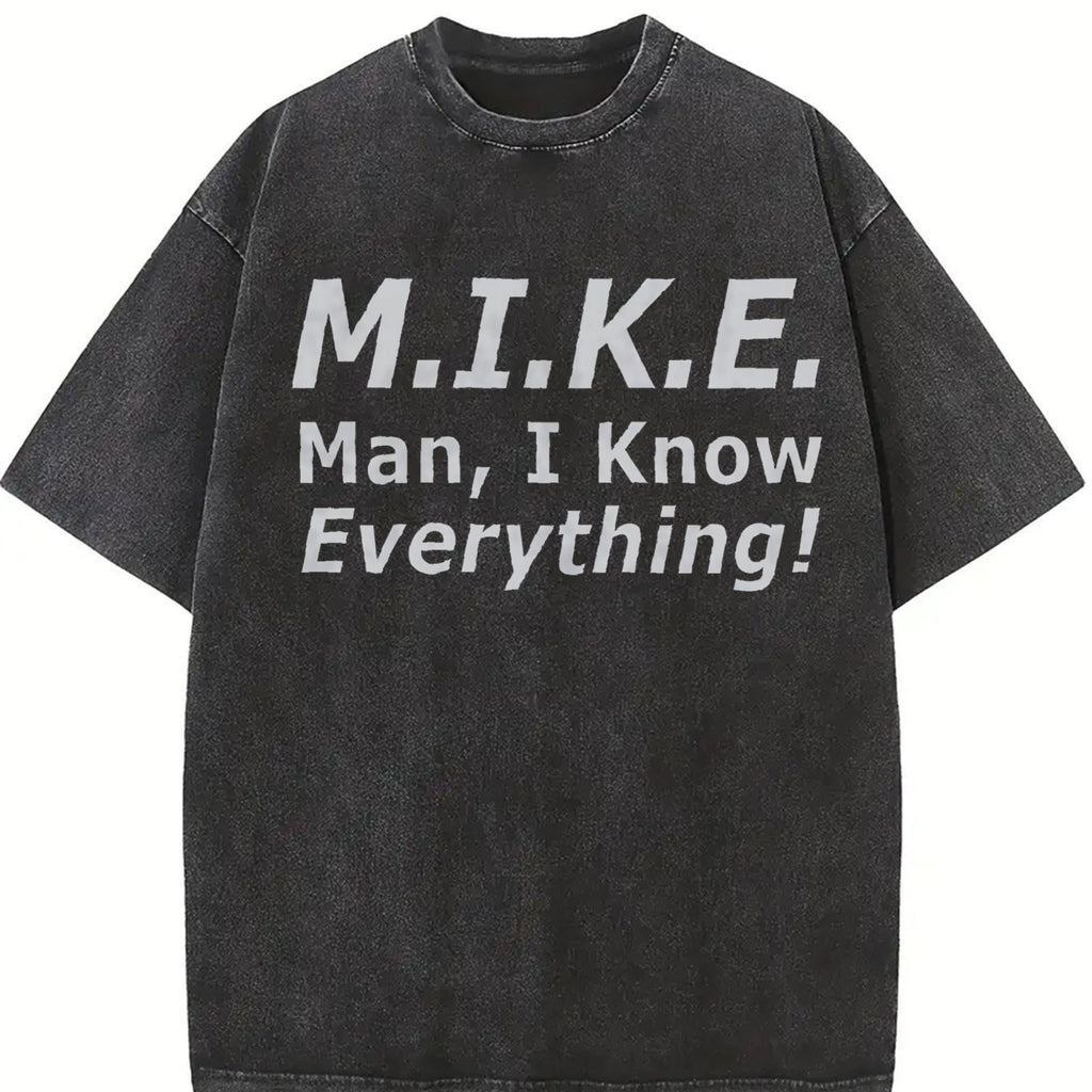 Funny Mike - 'knows Everything' Humor Vintage Washed T-Shirt product image 2