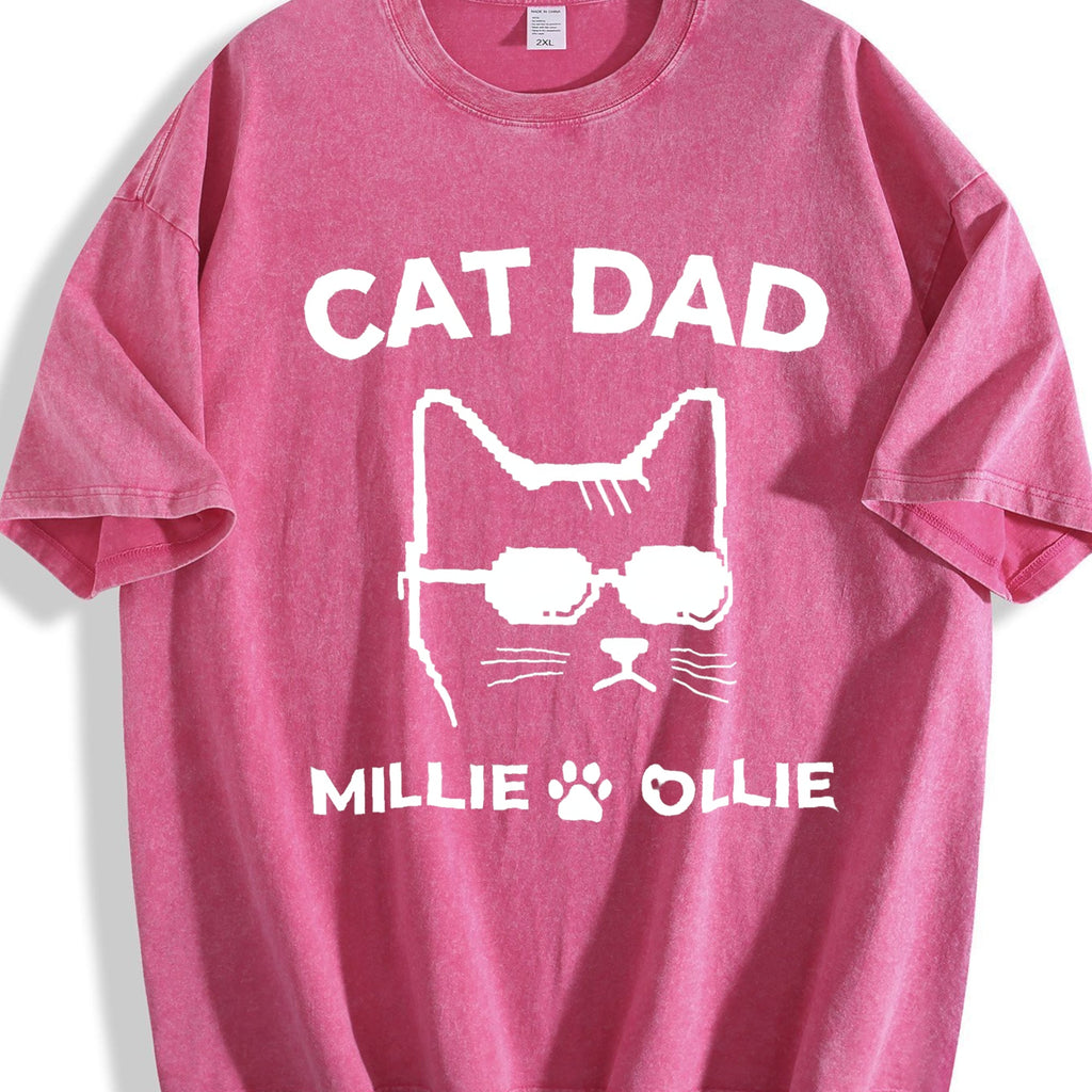 Cat Dad Vintage Washed T-Shirt product image 7