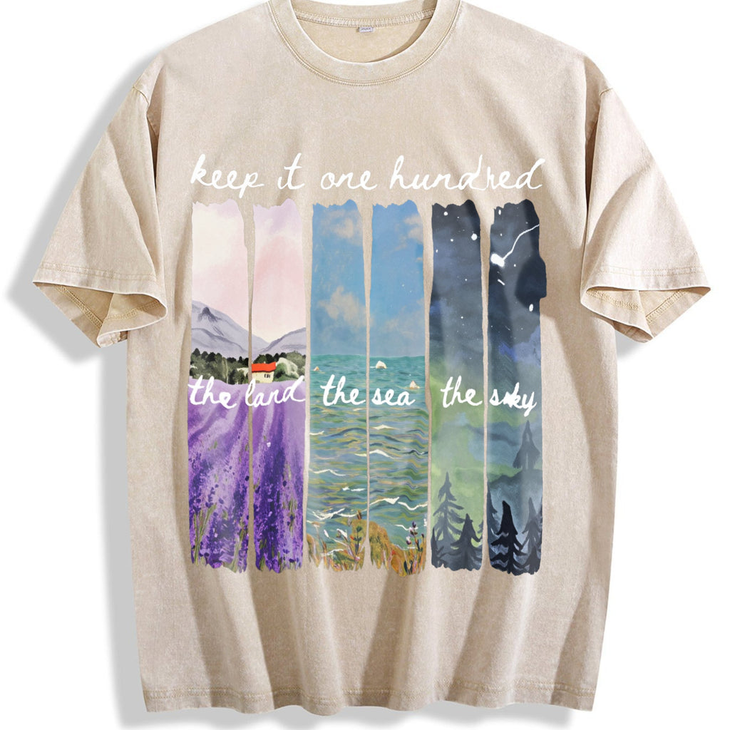 Keep It One Hundred Land Sea Sky Vintage Washed T-Shirt product image 1