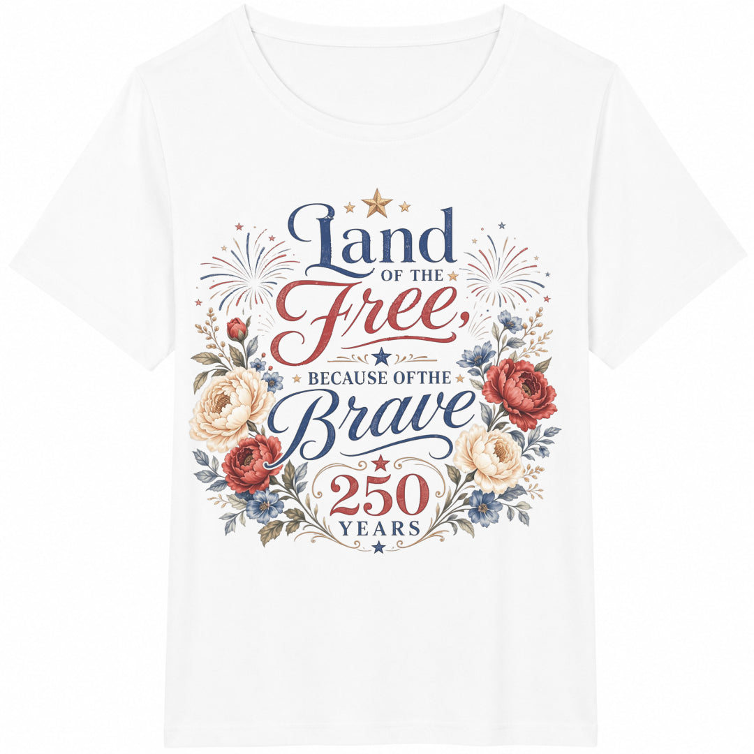 Land Of The Free Because Of Brave Cotton T-Shirt product image 2