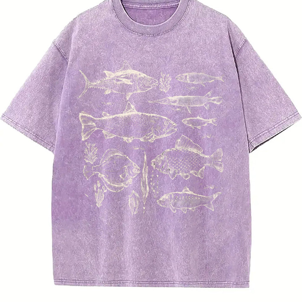 White Distressed Illustration Vintage Washed T-Shirt product image 6