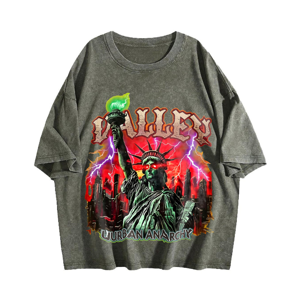 Statue Of Liberty Anarchy Tank Vintage Washed T-Shirt product image 4