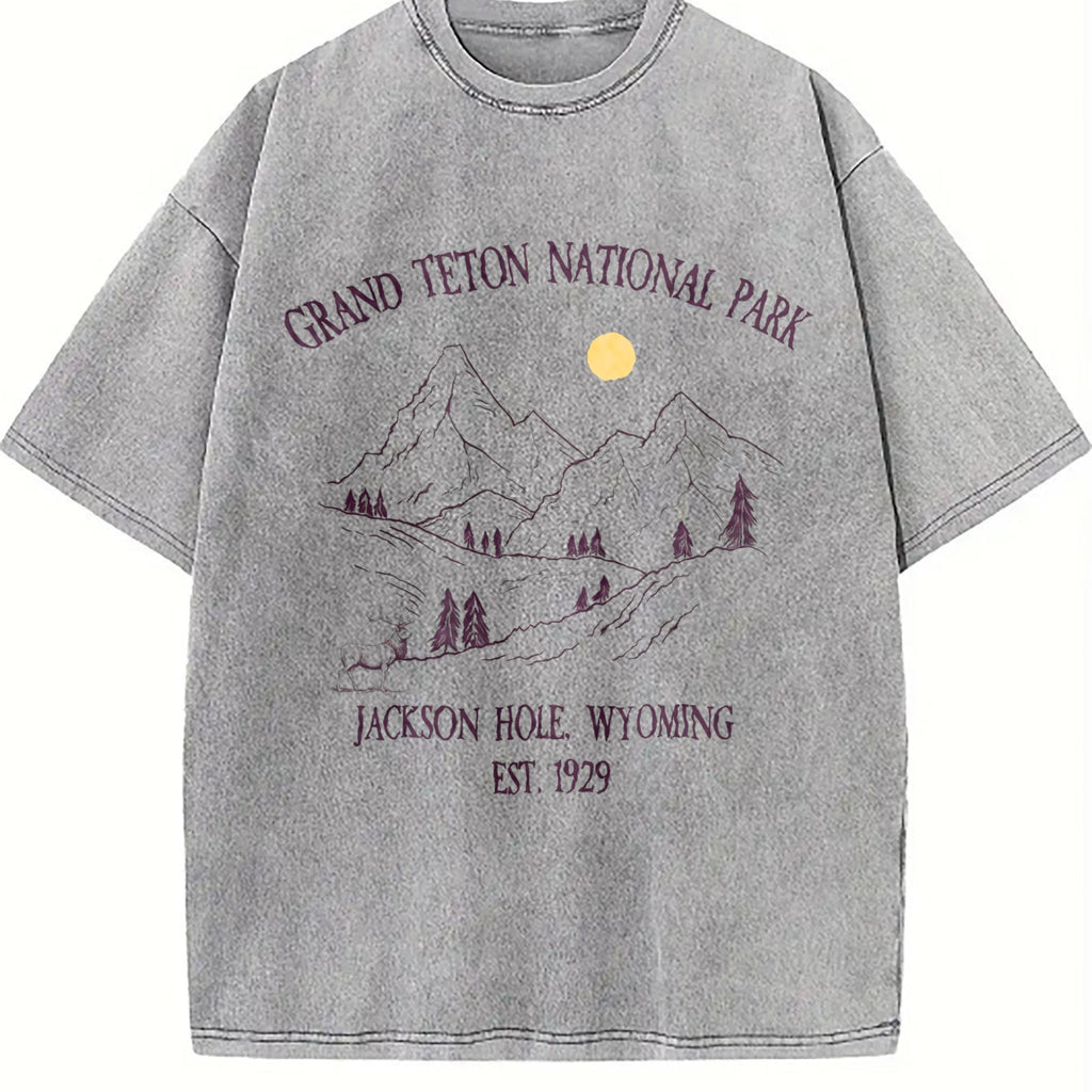 Grand Tetons National Park Vintage Washed T-Shirt product image 5