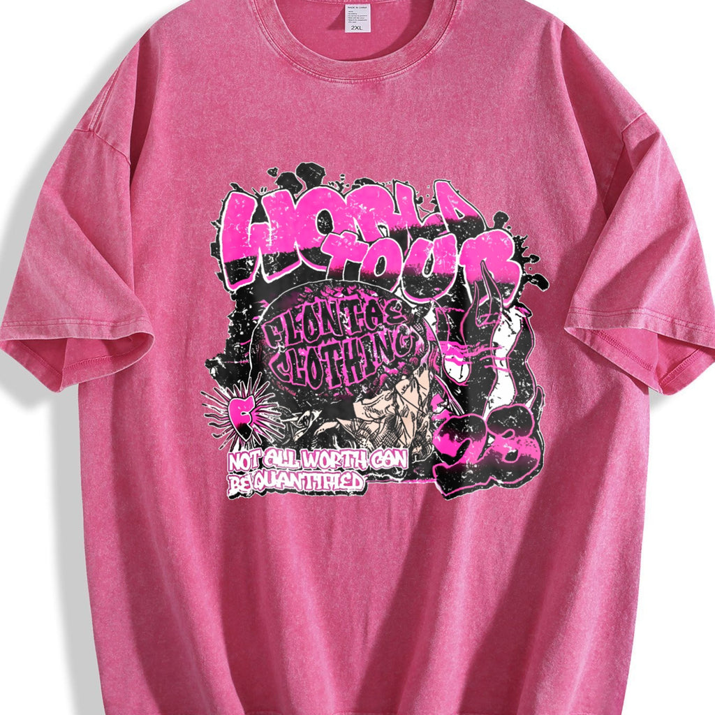Pink Graffiti World Tour Rock Muscle Vintage Washed T-Shirt product image 7